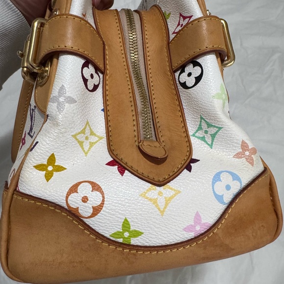 Auth Louis Vuitton Monogram Multicolor Claudia Hand Bag White Lv - Picture 15 of 16
